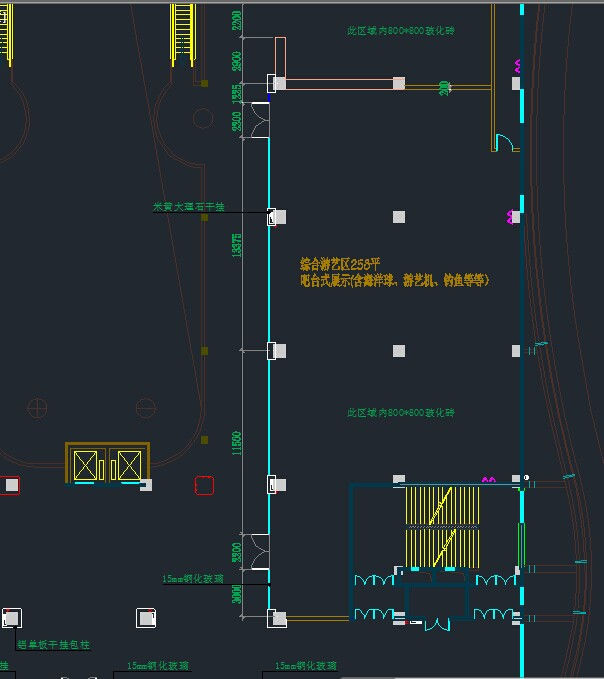 蹦床场地cad图